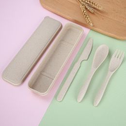 Wheat Straw Portable Cutlery Box Set