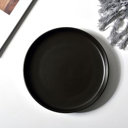 Photography Props Matte Black And White Plate Cutlery