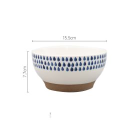 Japanese Nordic Stoneware Blue Raindrop Bowl