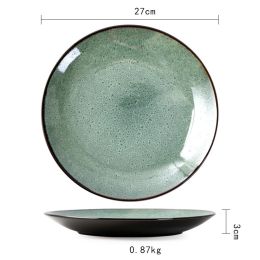 Creative Western Food Plate Dish Pan Kiln Turned Into Malachite Green Fruit Plate