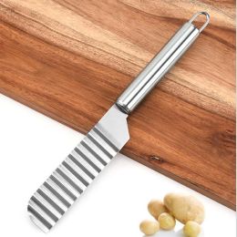 Potato Wave Knife Vegetable Planer Stainless Steel Stripe Cutting Equipment Wave Rolling Cutter Wave Cutter Wave Slicer Kitchen Accessories Gadget Too