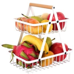2 Tier Fruit Basket Countertop Fruit Vegetable Basket Bowl for Kitchen02