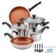 Classic Traditions Stainless Steel Cookware Set with Ceramic Frypans; 12-Piece Set