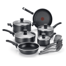 Nonstick Cookware Set; Set of 14; Black; Dishwasher Safe