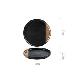 Creative Black Gold Ceramic Plate Household Dishes