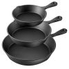 Pots And Pans Pre-Seasoned Cast Iron Skillet Set Kitchen Cookware Set