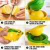 Metal 2-In-1 Lemon Lime Squeezer - Hand Juicer Lemon Squeezer - Max Extraction Manual Citrus Juicer (Vibrant Yellow and green Atoll)