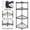 YSSOA 4 Tier Corner Display Rack Multipurpose Metal Shelving Unit; Bookcase Storage Rack Plant Stand for Living Room; Home Office; Kitchen; Small Spac