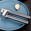Kitchen Garlic Press with Soft;  Easy to Squeeze Ergonomic Handle - Garlic Mincer Tool with Sturdy Design Extracts More Garlic Paste - Easy to Clean G