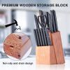 Knife Block Set with Knives;  15 Piece Kitchen Knife Sets with Wood Block;  Professional Chef Knives High-Carbon Stainless Steel; Cutlery Set with Kni