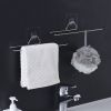 Stainless Steel Punch-Free Kitchen Bathroom Roll Paper Towel Rack Iron Rack Lazy Rag Bracket