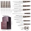 (Do not Sell on Amazon)Kitchen Knife Sets, 15 Piece Knife Sets with Block for Kitchen Chef Knife Stainless Steel Knives Set Serrated Steak Knives with