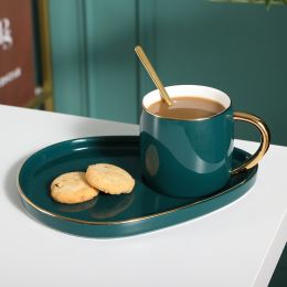 Ceramic Coffee Cup & Saucer Set Creative Breakfast