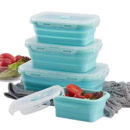 Reusable Pizza Storage Container with  Microwavable Serving Trays - Adjustable Pizza Slice Container to Organize & Save Space - BPA Free, Microwave, & (Color: Blue, size: 1200ML)