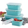 Reusable Pizza Storage Container with  Microwavable Serving Trays - Adjustable Pizza Slice Container to Organize & Save Space - BPA Free, Microwave, &