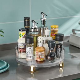 Kitchen Rotating Spice Rack Shelf Seasoning Household Multi-functional Storage Turntable Supplies (select: VB059-white)
