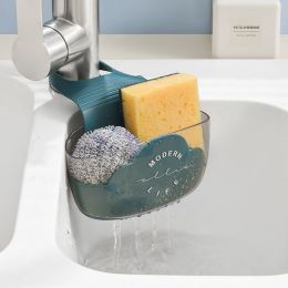 Cloud Sink Drain Basket Household Kitchen Faucet Rack Washing Dish Rag Sponge Pool Storage Hanging Bag (select: FV05-blue)