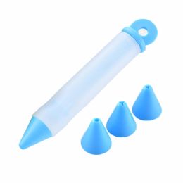 Food Writing Decorating Pen, Nozzle Tool Squeeze Cream Chocolate Cupcakes Piping Icing Cake Dessert Pen Baking Gun (Color: Blue)