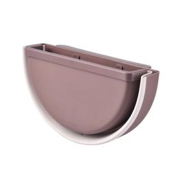 Foldable Waste Bin Hanging Trash Can for Kitchen Cabinet Door Home Garden Office School Kitchen Bathroom Car Dry and Wet Garbage Separation (Color: hanging brown)