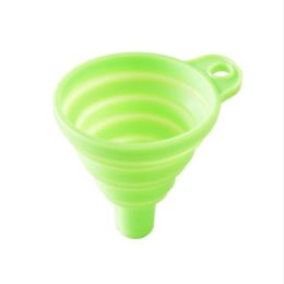 1pc Silicone Small Funnel;  Retractable Folding Funnel (Color: Green)