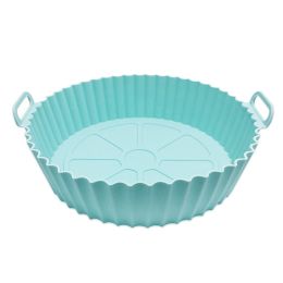 1/2pcs Air Fryer Silicone Pot; Reusable Air Fryer Liners; Silicone Air Fryer Basket; Food Safe Air Fryer Accessories (Color: 1PCS Light Blue)