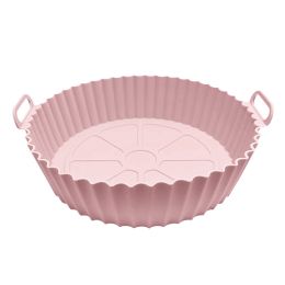 1/2pcs Air Fryer Silicone Pot; Reusable Air Fryer Liners; Silicone Air Fryer Basket; Food Safe Air Fryer Accessories (Color: 1PCS Pink)