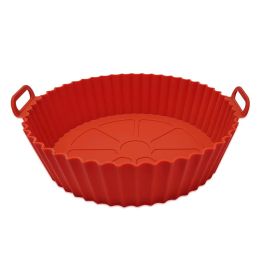 1/2pcs Air Fryer Silicone Pot; Reusable Air Fryer Liners; Silicone Air Fryer Basket; Food Safe Air Fryer Accessories (Color: 1PCS Crimson)