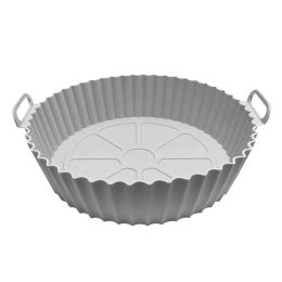 1/2pcs Air Fryer Silicone Pot; Reusable Air Fryer Liners; Silicone Air Fryer Basket; Food Safe Air Fryer Accessories (Color: 1PCS Gray)