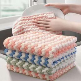 30x30cm 5/10PCS Kitchen Scouring Pad Towel Dishcloth Household Rags Gadget Microfiber Non-stick Oil Table Cleaning Cloth Wipe (Type: 10PCS)