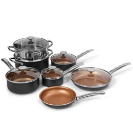Home Daily Delicacies Pot 12-Piece Safe Non-Stick Cookware Set (Color: As picture shows, Type: Cookware Set)