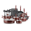 Nonstick Cookware; Set of 20; Red; Dishwasher Safe