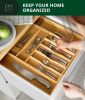 Expandable Kitchen Utensils Drawer Organizer  For Bamboo Flatware Organizer