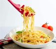 Silicone Pasta Fork Non-Stick Spaghetti Server Pasta Server Dishwasher Safe Stain Resistant Heat Resistant Cooking Utensils