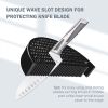 Knife Block Holder, Cookit Universal Knife Block without Knives, Unique Double-Layer Wavy Design, Round Black Knife Holder for Kitchen, Space Saver Kn