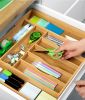 Expandable Kitchen Utensils Drawer Organizer  For Bamboo Flatware Organizer
