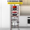 6-Tier Cookware Stand; Carbon Steel Multi-Layer Pot Rack; 61.2-inch Cookware Shelf; Matt Cookware Storage Tower; Unassembled Kitchen Corner Shelf Rack