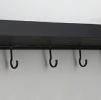 Black Hook Frame Wall-mounted Kitchen Shelf Hanging Rod Space Aluminum Hanger Storage Rack Home Condiment Rack