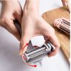 Multifunctional Stainless Steel Rotary Peeler 3in1 with Plastic Handle Vegetables Fruit Peelers Straight, Serrated and Julienne Peelers Kitchen Gadget