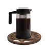 WILLART Wooden Tea Pot Trivet | Teapot Coaster | For Hot Pots;  Pans;  Dishes | Kitchen;  Table Decor;  Accessory (Set of 2 Coasters)