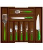Adjustable Expandable Kitchen Utensils Drawer Organizer  For Bamboo Flatware Organizer